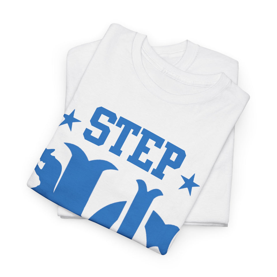 UC Step Better Blue & White Tee