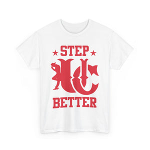 UC Step Better White & Red Tees