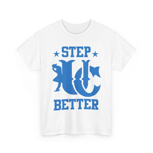 UC Step Better Blue & White Tee