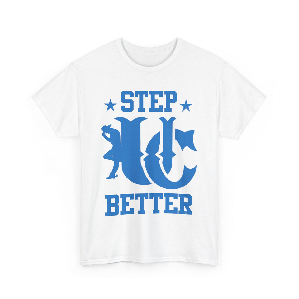 UC Step Better Blue & White Tee