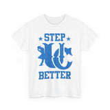 UC Step Better Blue & White Tee