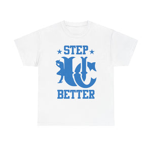 UC Step Better Blue & White Tee